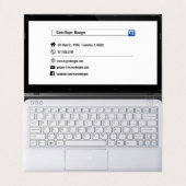 4面ノートパソコンの画面折り畳み名刺 名刺 (内部フラット)