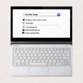 4面ノートパソコンの画面折り畳み名刺 名刺