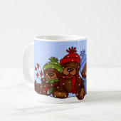 4頭のくま家族のクリスマスのマグ コーヒーマグカップ (正面左)