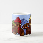 4頭のくま家族のクリスマスのマグ コーヒーマグカップ (中央)