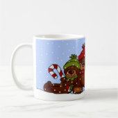 4頭のくま家族のクリスマスのマグ コーヒーマグカップ (左)