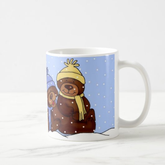 4頭のくま家族のクリスマスのマグ コーヒーマグカップ (右)