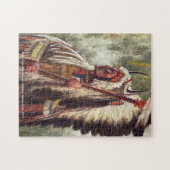 4頭のくま、ネイティブアメリカンの戦士の主なパズル ジグソーパズル (横)