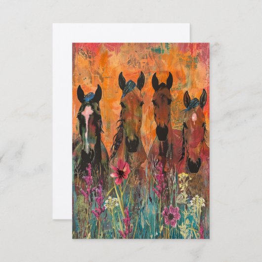 4頭の野馬 (正面/裏面)