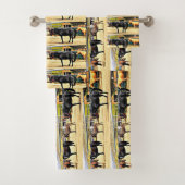 4頭の馬およびろばの浴室タオルセット バスタオルセット (インサイチュ)