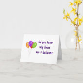 **4風船**特別な**4年カード用** カード (黄色い花)