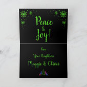 4鹿とメリークリスマスツリーのグリーティングカード サンキューカード (内部)