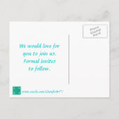 4黄色のバラ緑のテールプレイド日付を保存 案内ポストカード (裏面)