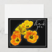 4黄色オレンジチューリップ黒の背景ありがとう ポストカード (正面/裏面)