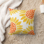 4黄色オレンジ色の水色ひまわり クッション (ブランケット)