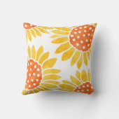 4黄色オレンジ色の水色ひまわり クッション (裏面)