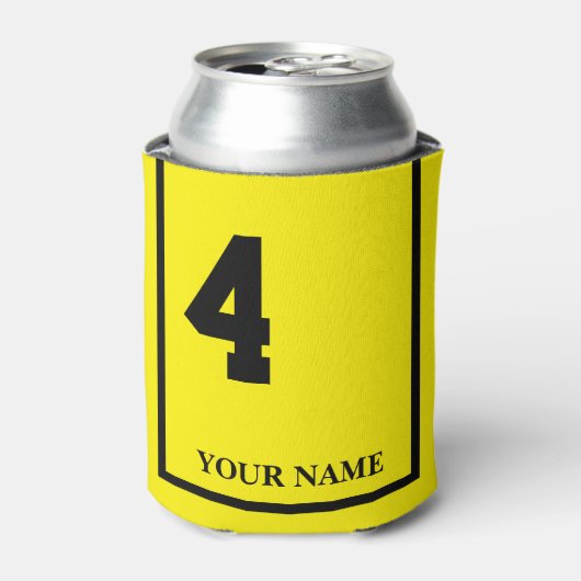 4黄色(黒馬鞍毛布カスタム) 缶クーラー (缶正面)