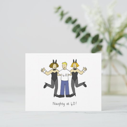 40いけな時!誕生日の挨拶の漫画。 ポストカード (スタンド正面)