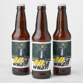 40おもしろいだから何の引用文写真40th誕生日 ビールラベル (ボトル)