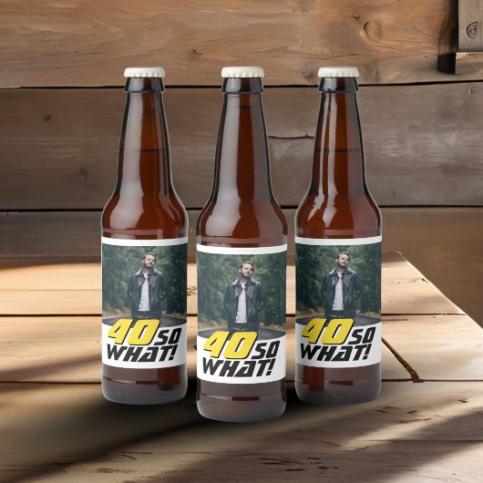 40おもしろいだから何の引用文写真40th誕生日 ビールラベル