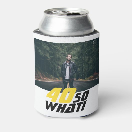 40おもしろいだから何の引用文写真40th誕生日 缶クーラー (缶裏面)