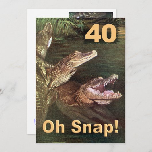 40おもしろい歳の誕生日パーティの招待状 招待状 (正面/裏面)