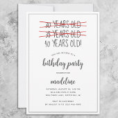 40おもしろい歳の誕生日パーティー 招待状