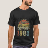 40おもしろい歳1983年11月ヴィンテージ40th Birt Tシャツ (正面)