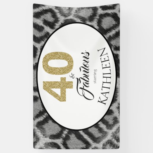 40およびすばらしいカスタムの第40誕生日 横断幕 (縦)