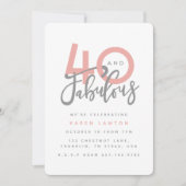 40およびすばらしい誕生日のパーティの招待状 招待状 (正面)