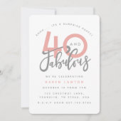 40およびすばらしい驚きの誕生日のパーティの招待状 招待状 (正面)