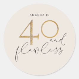 40および完璧な赤面ピンク金ゴールドグレー名 ラウンドシール