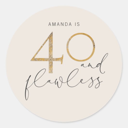 40および完璧な赤面ピンク金ゴールドグレー名 ラウンドシール (正面)