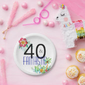 40および素晴らしい熱帯第40誕生会 ペーパープレート (パーティー)