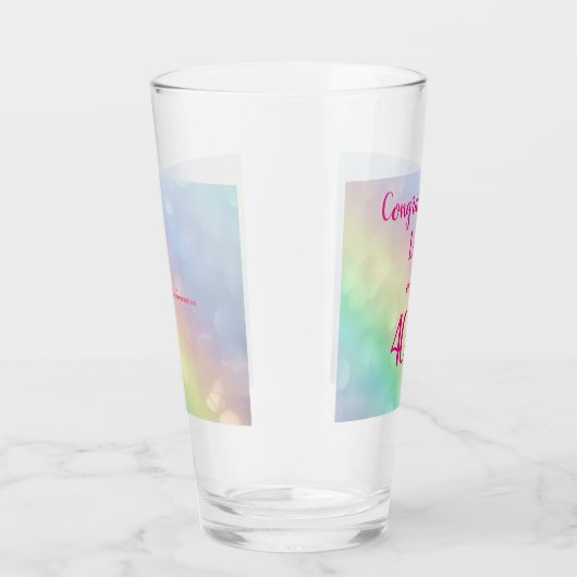 40かわいらし歳の誕生日おめでとう タンブラーグラス (右)