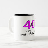 40そしてすばらしいピンク ツートーンマグカップ (正面左)