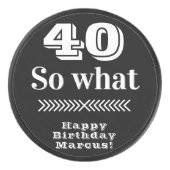 40だからおもしろい引用文40歳の誕生日 アイスホッケーパック (正面)