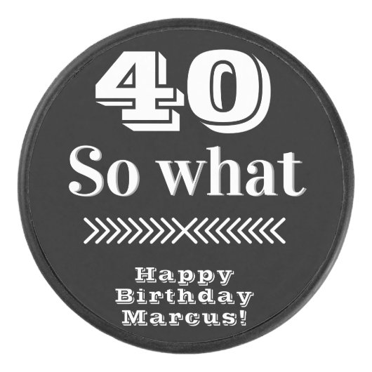 40だからおもしろい引用文40歳の誕生日 アイスホッケーパック (正面)