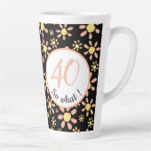 40だから何40歳の誕生日おもしろいフローラ カフェラテマグ (右)