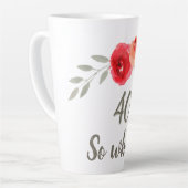 40だから水の色のバラフローラ40th誕生日 カフェラテマグ (左アングル)