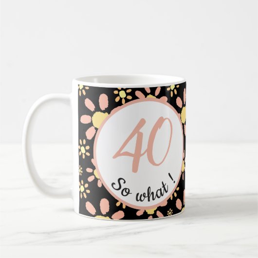 40だから40歳の誕生日おもしろいやる気を起こさせる コーヒーマグカップ (左)