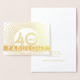 40でファビュラスな誕生日おめでとう クラシック ヴィンテージ アールデコ 箔カード