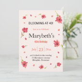 40で咲く – フローラ誕生日 招待状 (スタンド正面)
