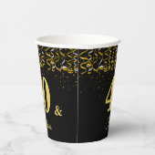 40とエレガント素晴らしい誕生日オンブラック紙カップ 紙コップ (右)