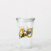 40とファンタスティック金ゴールドグリッターギフトパーティー アクリルタンブラー (正面)