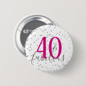 40とモダン素晴らしい誕生日紙吹雪ボタン 缶バッジ (正面&裏面)