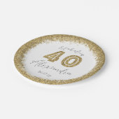 40とモダン素晴らしい金ゴールドギッターパーソナライズされた ペーパープレート (アングル)