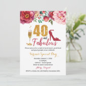 40と女性のための素晴らしい誕生日招待状 招待状 (スタンド正面)