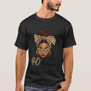 40と素晴らしいアフロMessy Bun 40th誕生日ブラック Tシャツ