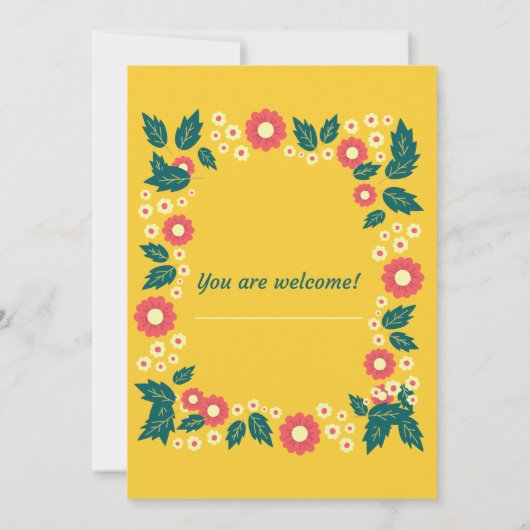 40と素晴らしいエレガントヴィンテージ誕生日フローラ 招待状 (裏面)