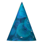 40と素晴らしいエレガント海ブルー誕生日 パーティーハット (左)