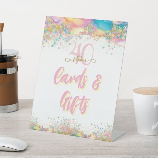 40と素晴らしいカード&ギフト誕生日パーティー 台座サイン (インサイチュ)