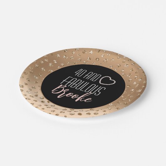 40と素晴らしいガーリー金ゴールドブスタイリッシュラック赤面 ペーパープレート (アングル)