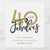 40と素晴らしいギフトラベル ワインラベル (シングルラベル)