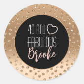 40と素晴らしいグラムガーリーシック金ゴールドブラック赤面 ラウンドシール (正面)